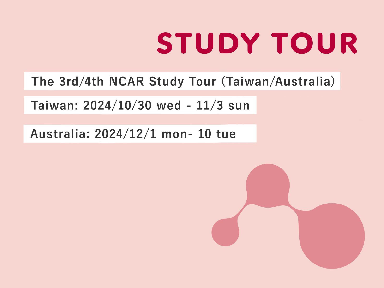 Call for Participants: The 3rd/4th NCAR Study Tour (Taiwan/ Australia)