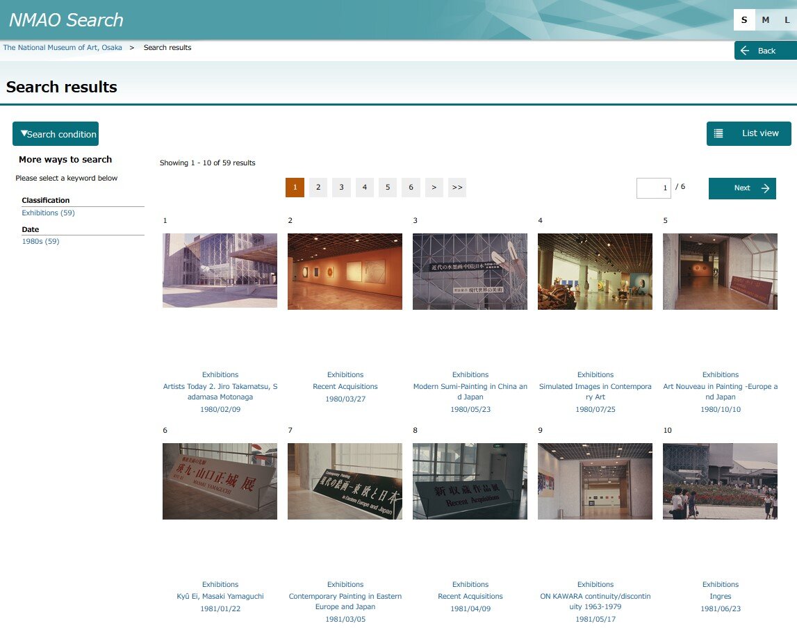 NMAO Search / The National Museum of Art, Osaka